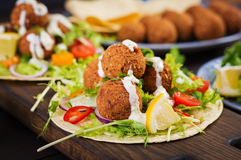 Falafel is often served wrapped in pita