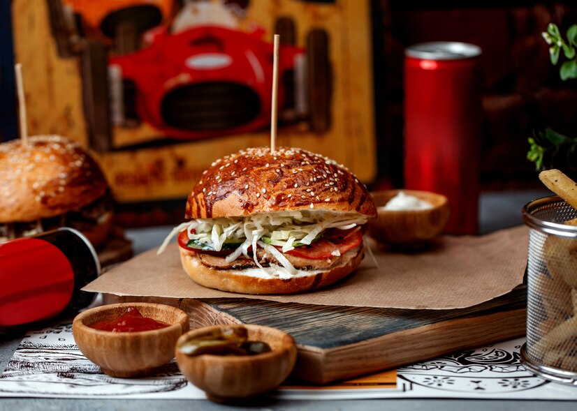 Flip the trend of topping a Bloody Mary with a cheeseburger for a fun burger