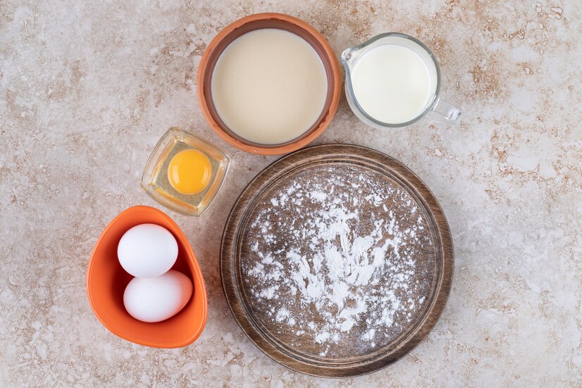 Beat egg whites and sugar until foamy;