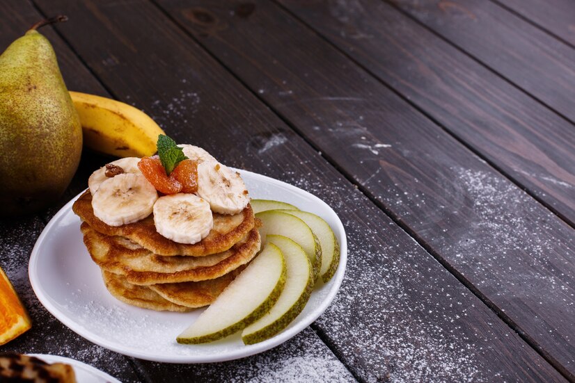 A banana is Healthy breakfast for men elongated, edible fruit