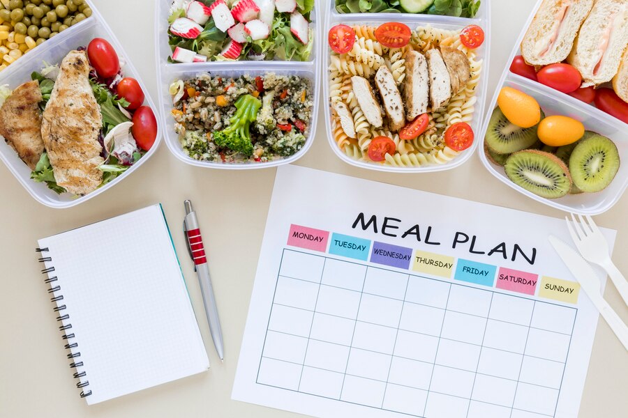 Start by creating a weekly meal plan.